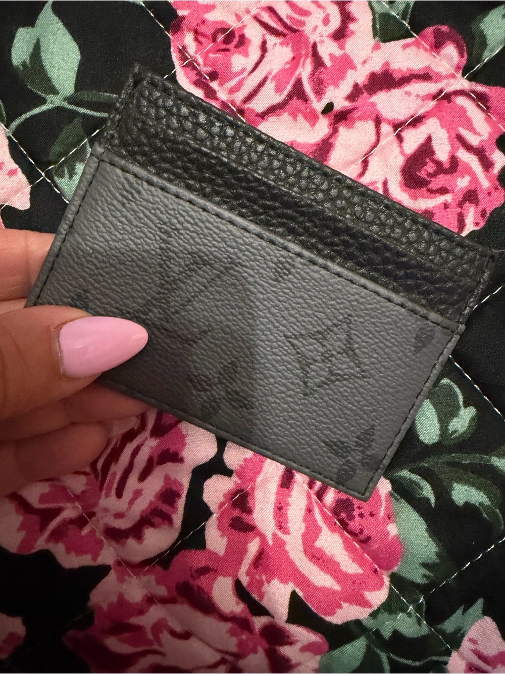 Black and Gray Leather Card Holder